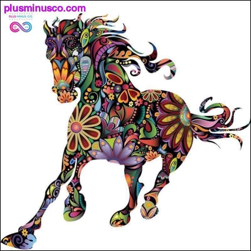 Fargerik Horse Mandala veggklistremerke - plusminusco.com