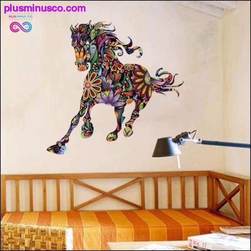 Krāsaina Zirgu mandalas sienas uzlīme - plusminusco.com