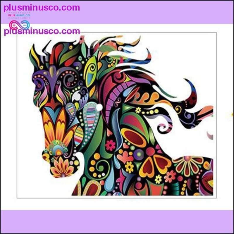 Kleurrijke paard Mandala muursticker - plusminusco.com