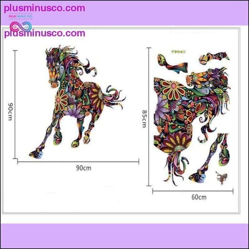 Kleurrijke paard Mandala muursticker - plusminusco.com