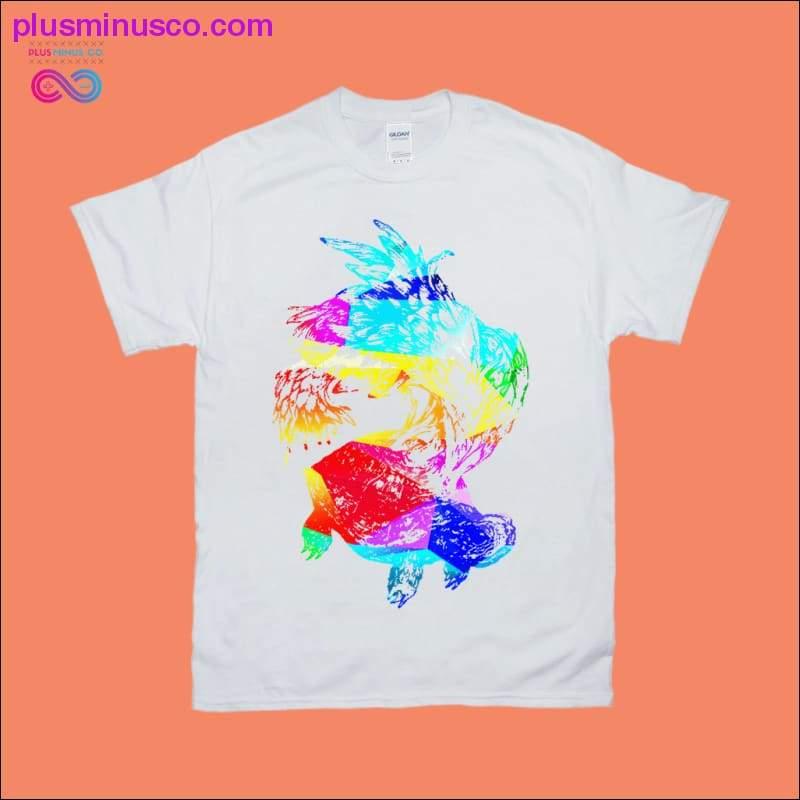 Camisetas coloridas del arte abstracto de la tortuga - plusminusco.com