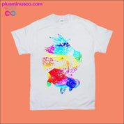 रंगीन कछुआ सार कला टी-शर्ट - प्लसमिनस्को.कॉम