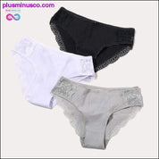 Puuvillahousut 3 kpl/erä Solid naisten alushousut Comfort - plusminusco.com