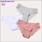 Puuvillahousut 3 kpl/erä Solid naisten alushousut Comfort - plusminusco.com