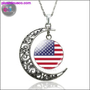 علم الدولة قلادة الهلال القمر أزياء المرأة قبة زجاجية - plusminusco.com