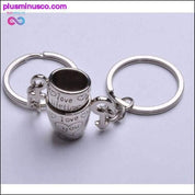 زوجين إلى الأبد الحب فنجان القهوة القلب محفورة حلقات المفاتيح - plusminusco.com