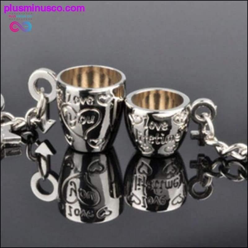Couple Forever Love Coffee Cup Heart Engraved Key rings - plusminusco.com