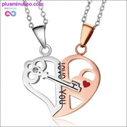 Couple Necklace Heart 2 pcs Key Locket Dad Mom Love you - plusminusco.com