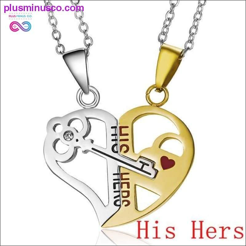 Couple Necklace Heart 2 pcs Key Locket Tatay Mom Love you - plusminusco.com