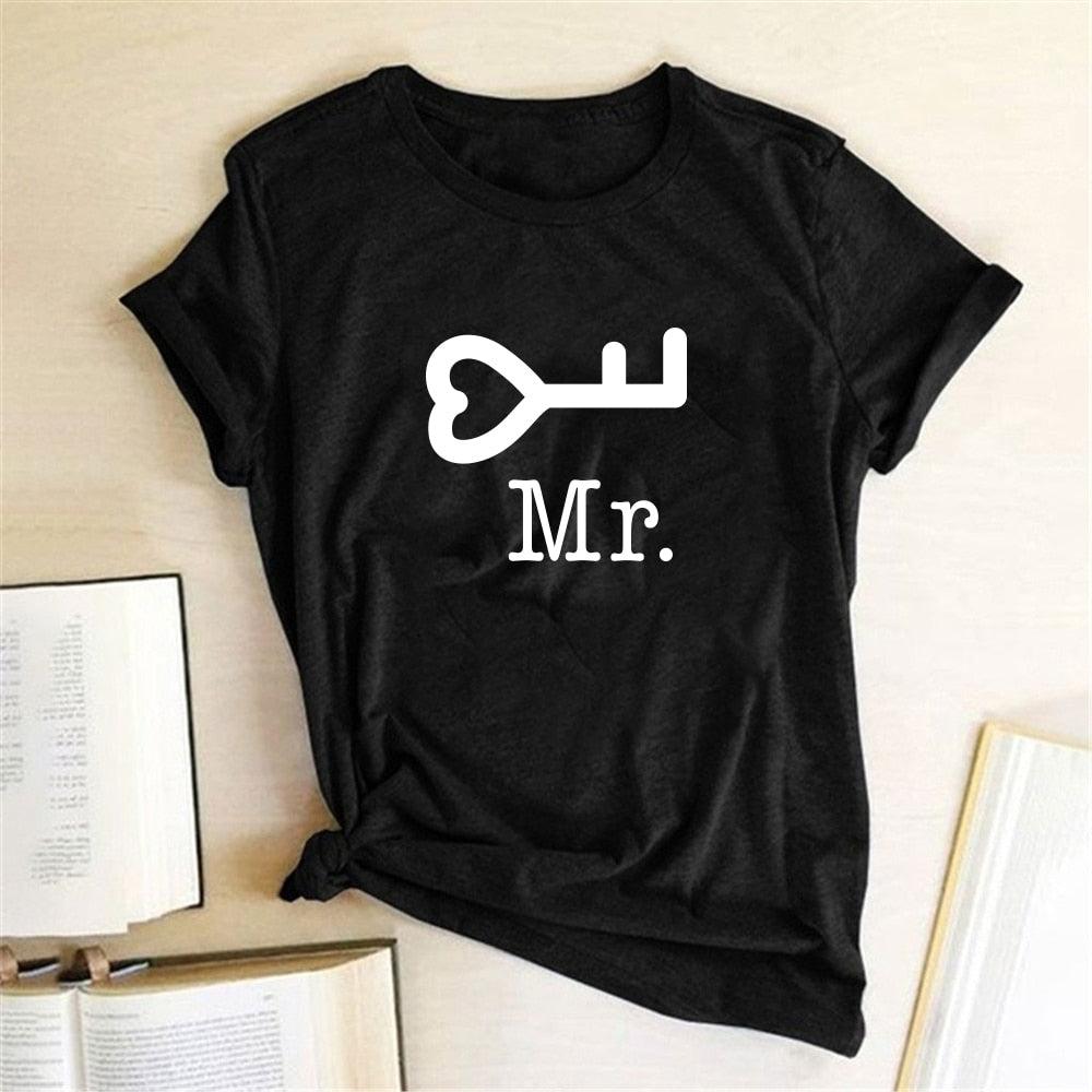 Couple Tshirt Men and Women Lovers Key Print Short Sleeve Sweet  Graphic  Tees Tops Casual Streetwear - plusminusco.com