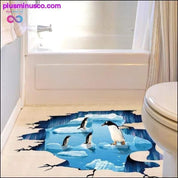 Creative 3D Floor Sticker Samolepka Sea Ice Penguin Home Decor - plusminusco.com