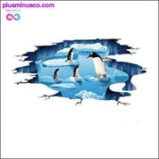 Kreativer 3D-Bodenaufkleber, Meereseis-Pinguin, Heimdekorationsaufkleber – plusminusco.com