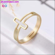 Anéis ajustáveis ​​em cruz cristãos religiosos em aço inoxidável - plusminusco.com