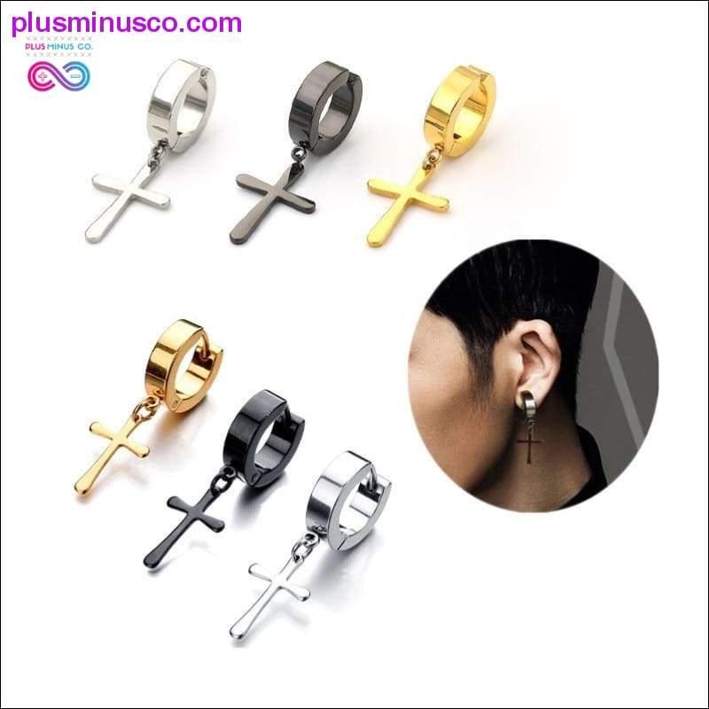 Cross Pendant Earrings For Mens Womens Punk Rock Style - plusminusco.com