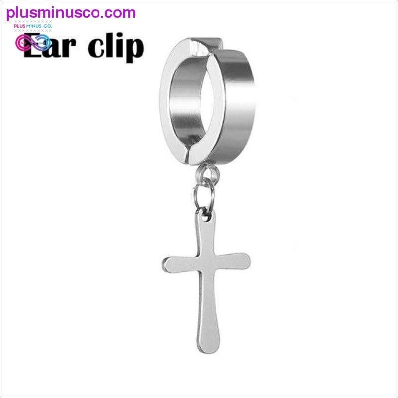 Cross Pendant Earrings For Mens Womens Punk Rock Style - plusminusco.com