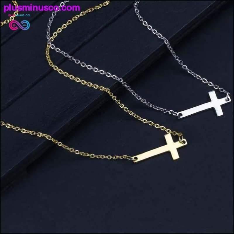 Collier pendentif croix pour femmes hommes en acier inoxydable - plusminusco.com