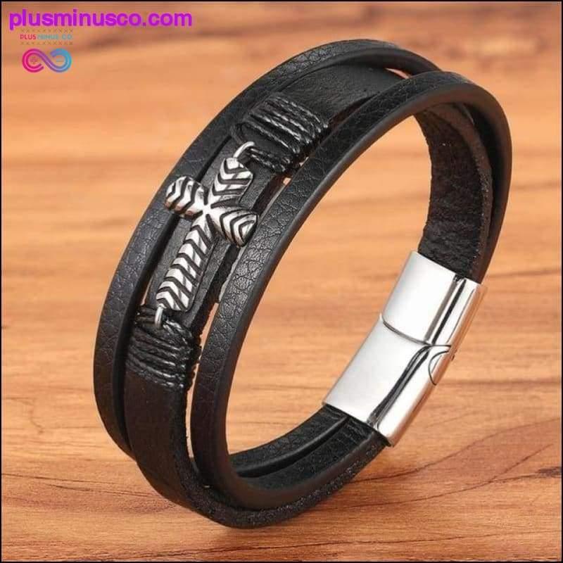 Cross Style Multi Layer Design Stainless Steel Fashion Men's - plusminusco.com
