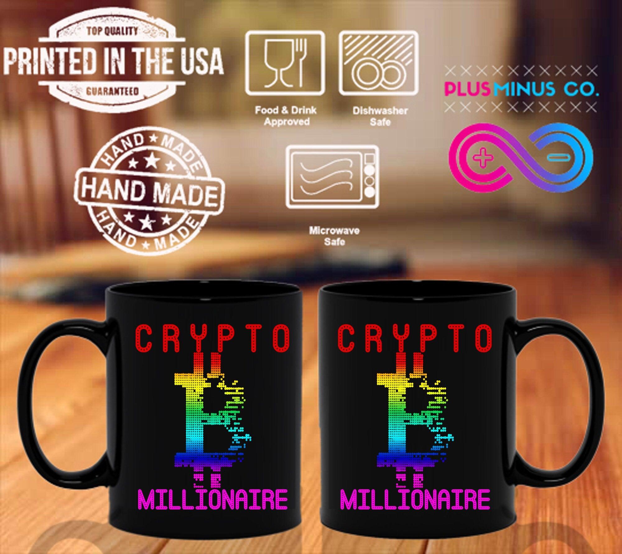 Crypto Millionaire Black Mugs, Cryptocurrency Coffee Cup Crypto Meme Mugs Gift - plusminusco.com