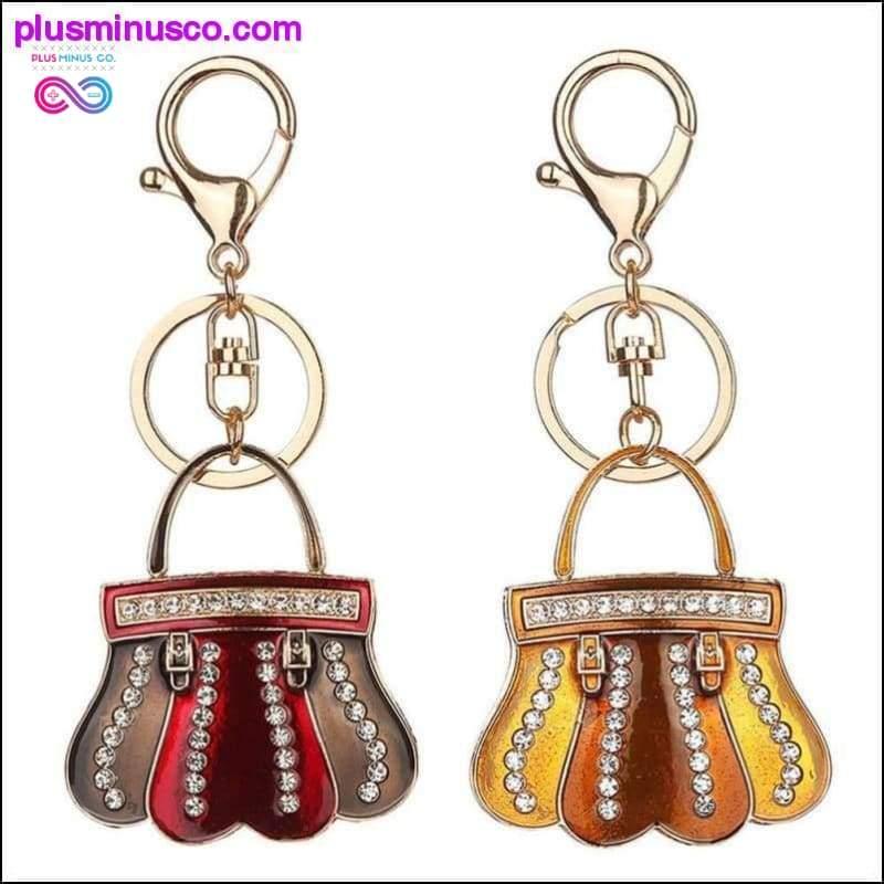 Krystal håndtaske charms pung nøglering ring - plusminusco.com