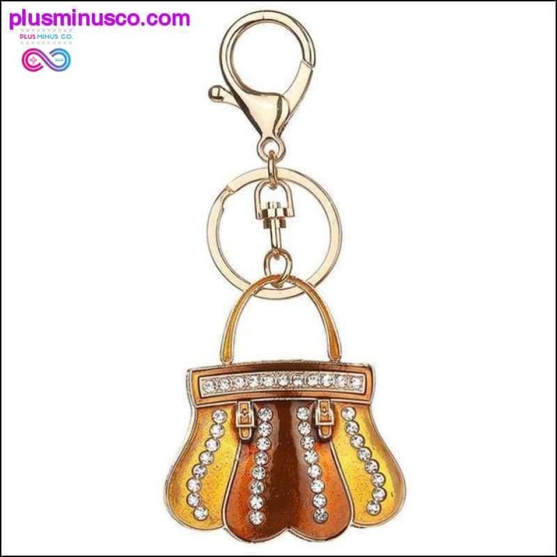 Krystal håndtaske charms pung nøglering ring - plusminusco.com