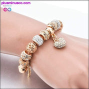 Crystal Heart Charm Bracelets&Bangles Gold Bracelets For - plusminusco.com
