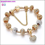 Bracelets à breloques en forme de cœur en cristal, bracelets en or pour - plusminusco.com