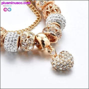 Crystal Heart Charm Bracelets&Bangles Gold Bracelets For - plusminusco.com
