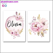 Custom Girl Name Baby Poster Peony Pictures Flowers Canvas - plusminusco.com