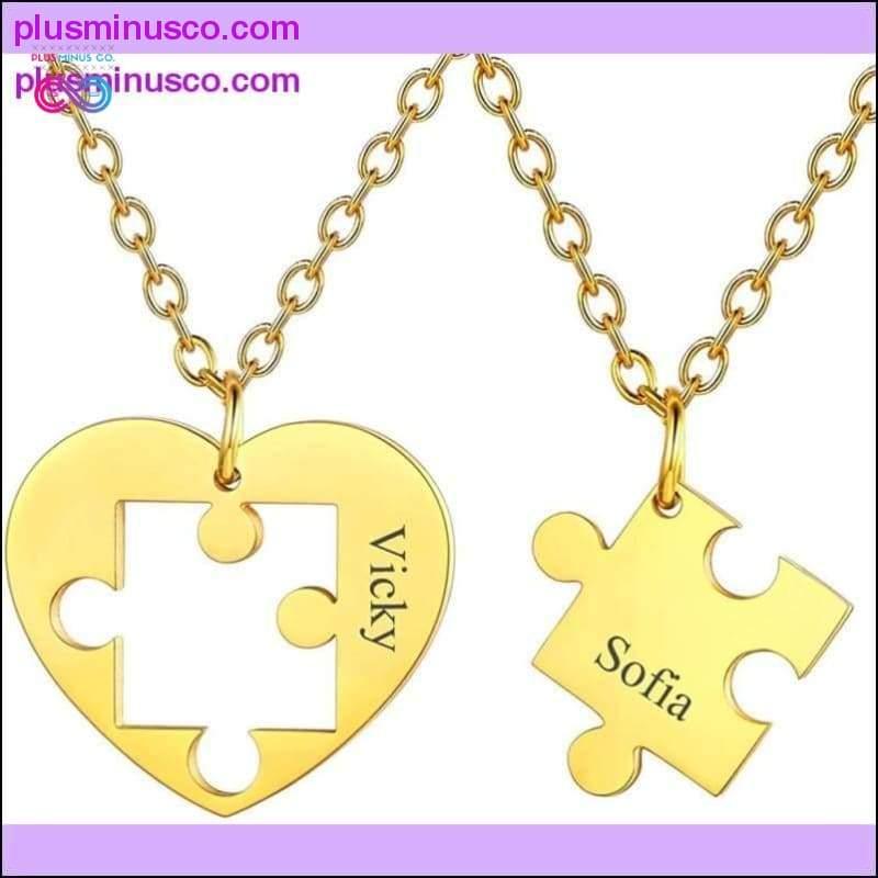 Customized Couple /Best Friends Necklace Set of 2 Stainless - plusminusco.com