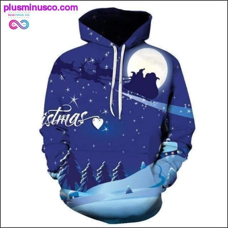 Prikupen 3D božični pulover s kapuco || PlusMinusco.com - plusminusco.com
