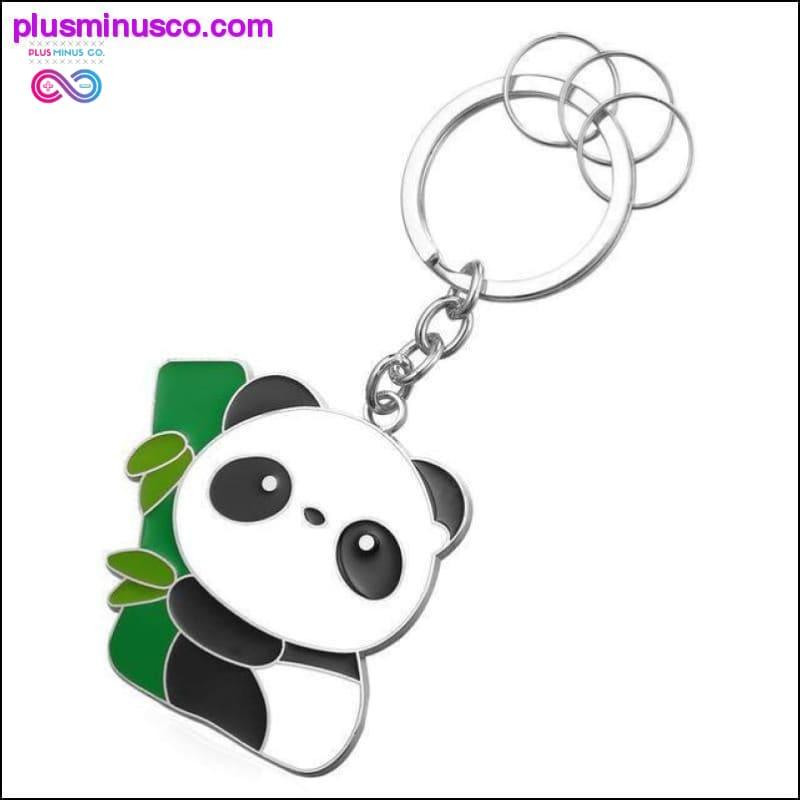 Prikupen obesek za ključe panda iz bambusa z obročki za moške in ženske v zlatu - plusminusco.com