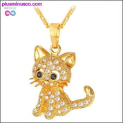 Cute Cat Necklace at Pendant na may Gold/Silver/Rose Color - plusminusco.com