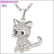 Drăguț colier și pandantiv de pisică cu culoare auriu/argintiu/trandafir - plusminusco.com