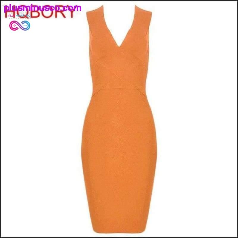 Dark Green Deep V Neck Elastic Knitted Runway Knee Length - plusminusco.com