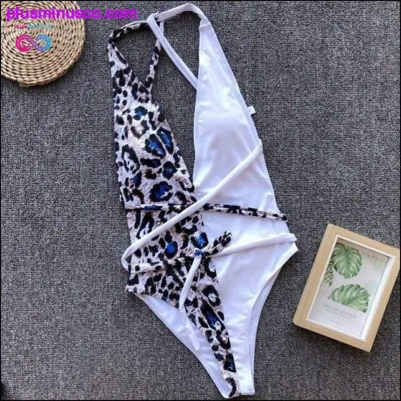 Deep V-neck Sexy Leopard Swimwear Women Three Color Bikini - plusminusco.com