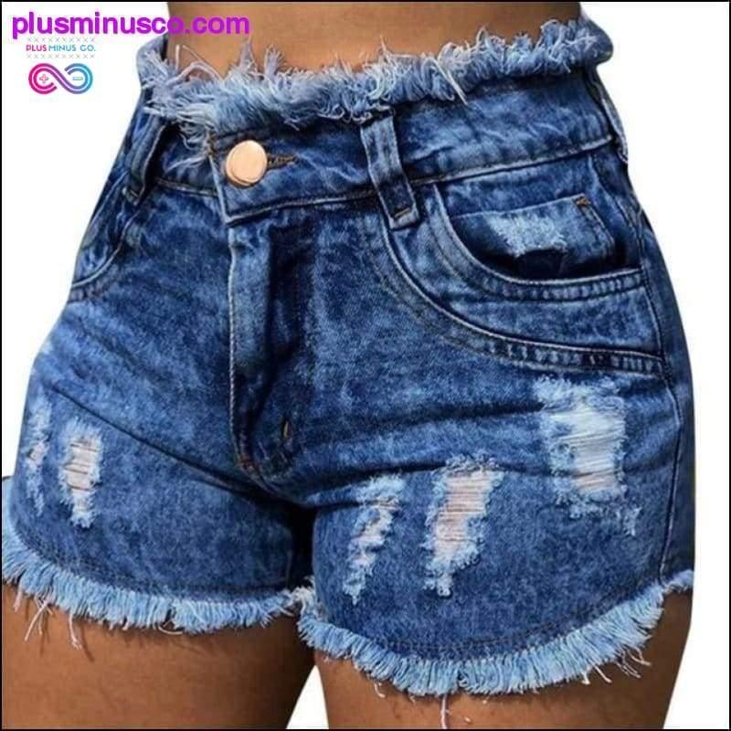 Denim Shorts Women's Fashion Pocket Jeans Women's High Waist - plusminusco.com