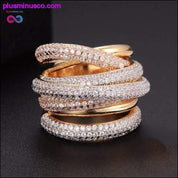 Design Luxury Statement egymásra rakható cirkónia gyűrű női esküvőre - plusminusco.com