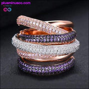 تصميم فاخر لخاتم زركونيا قابل للتكديس للنساء لحفلات الزفاف - plusminusco.com