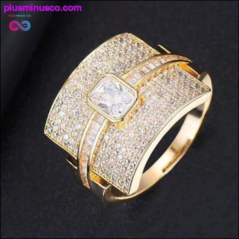 Design Luxury Statement saliekams cirkonija gredzens sieviešu kāzām — plusminusco.com