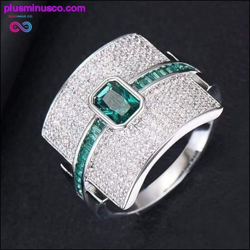 Design Luxury Statement saliekams cirkonija gredzens sieviešu kāzām — plusminusco.com