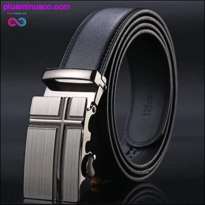 Cinturón con correa de cuero de diseñador para hombres para uso informal y formal - plusminusco.com
