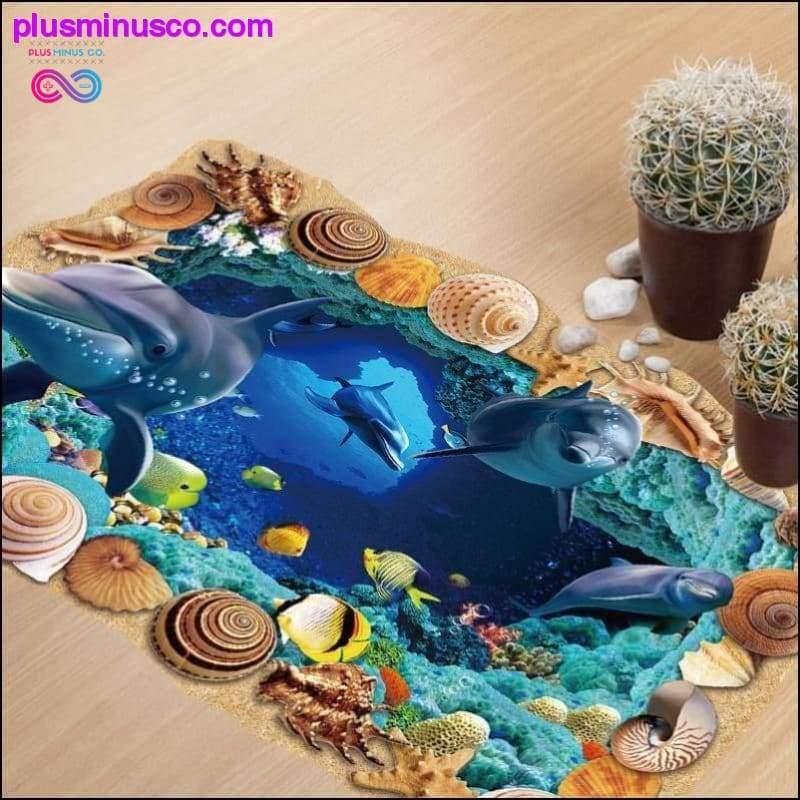 Delfīnu zemūdens alu grīdas 3D uzlīme sienas uzlīme 60*90cm — plusminusco.com