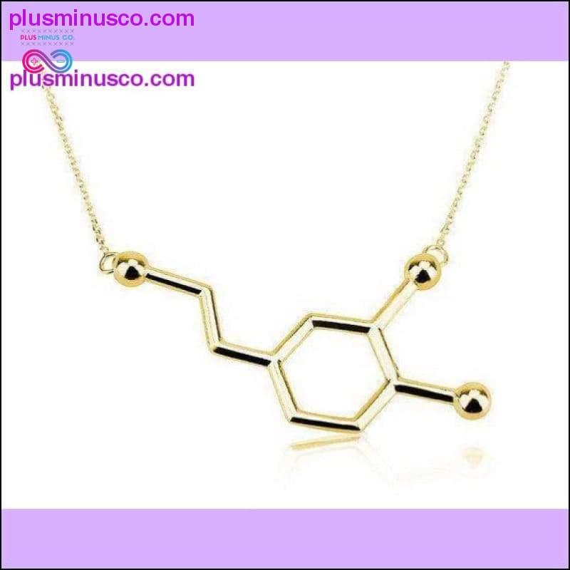 Элегантный маленький кулон «Молекула дофамина» на длинной цепочке унисекс - plusminusco.com
