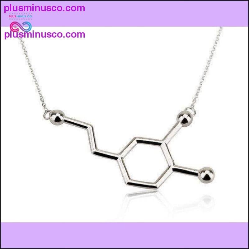 Елегантний маленький кулон унісекс з довгим ланцюжком Molecule Dopamine - plusminusco.com