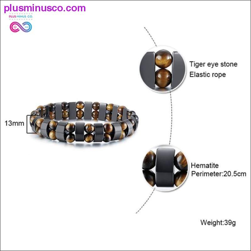 Double Hematite Tiger's Eye Bracelets Men Tiger Eye & - plusminusco.com