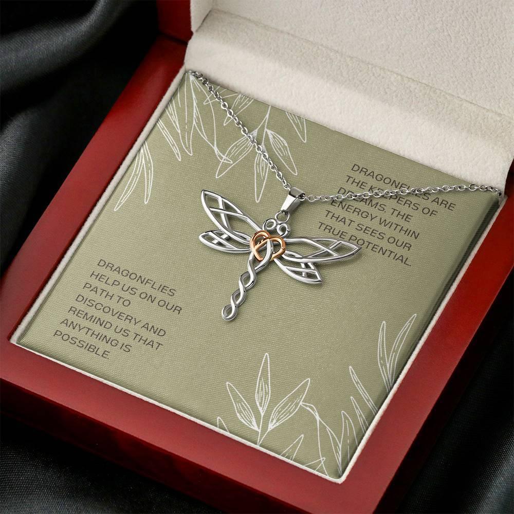 Dragonfly Halskjede anheng | Åndelig betydning gave til datter, kvinne smykker | Sølv Warrior Halskjede elementer | Store Libelle-varer Gaver - plusminusco.com