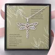 Dragonfly Necklace Pendant | Spiritual Meaning Gift for Daughter, Woman Jewelry | Silver Warrior Necklace Items | Large Libelle Items Gifts - plusminusco.com