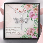 Dragonfly Pendant Necklace for Sister, Sister Necklace, - plusminusco.com