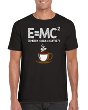 E = MC2 | Energie = Mléko x Káva Klasické unisex tričko s Crewneck - plusminusco.com