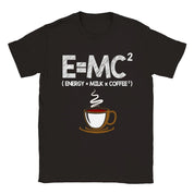 E = MC2 | Energi = melk x kaffe Klassisk unisex T-skjorte med rund hals - plusminusco.com